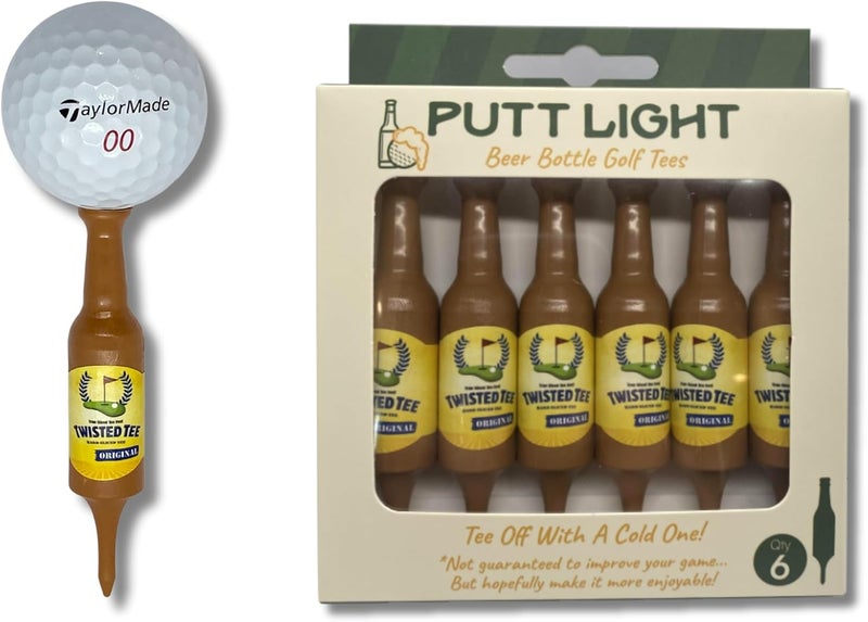 Putt Light Store Beer Bottle Golf Tees, Virtually Unbreakable and Recyclable Plastic Golf Tee 6 Pack, Golf Gift for Men, Bachelor Party Novelty Gift, for Golfers,3-1/4" Tall - Image 3